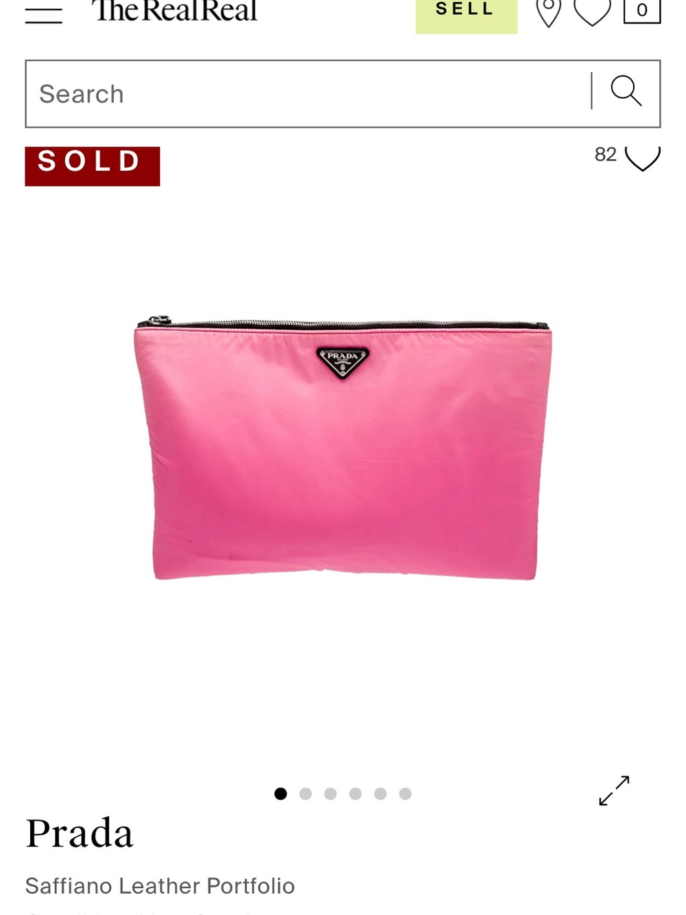 Prada hot pink Tessuto Padded Zip Clutch Ladies
